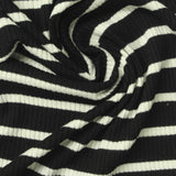 Black Horizontal-Stripe Rib Knit, Viscose — photo 2