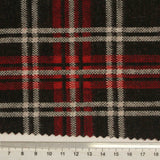 Red Plaid Interlock Knit, Polyester — photo 2
