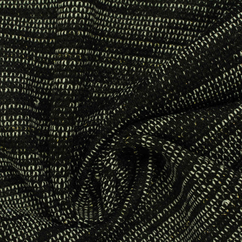 Black Horizontal-Stripe French Terry, Polyester