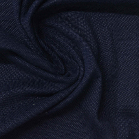 Cotton Polyester Stretch Piqué Knit Fabric, 180 gsm, 180 cm — Navy, ref EF-264777