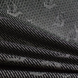 Black Vertical-Stripe Jacquard, Poly-Viscose — photo 2