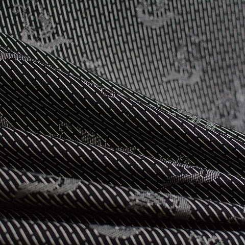 Black Vertical-Stripe Jacquard, Poly-Viscose