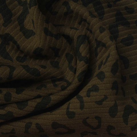 Black Leopard Knit, Cotton-Poly