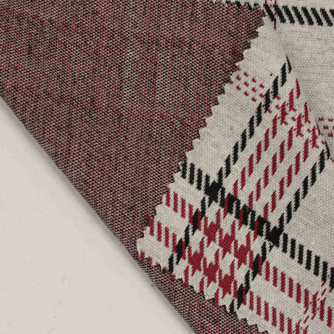 Red Plaid Jacquard, Polyester, 300 gsm, 155 cm, ref EF-210812