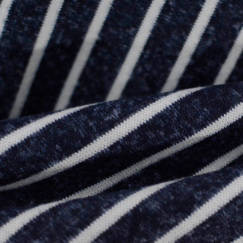 White Vertical-Stripe Chunky Knit, Polyester, 295 gsm