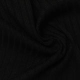 Jacquard Polyester Stretch Knit Fabric, 320 gsm, 155 cm — Black — photo 2