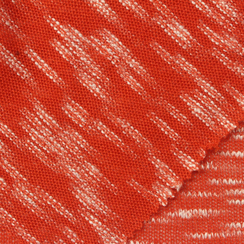 Orange Marl Chunky Knit, Polyester, 273 gsm