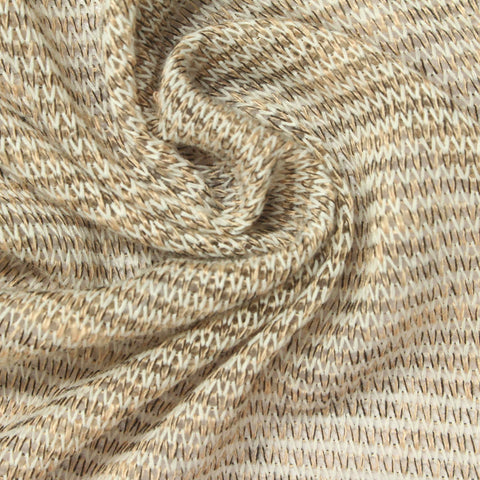 Light Beige Horizontal-Stripe Chunky Knit, Poly-Viscose
