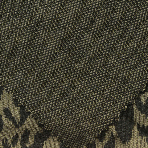 Dark Green Leopard Interlock Knit, Polyester