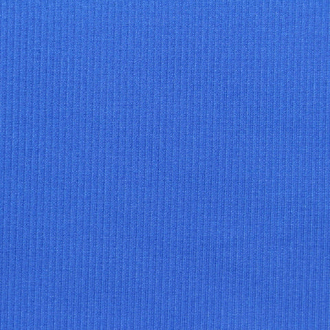 Polyester Stretch Rib Knit Fabric, 253 gsm, 160 cm — Blue