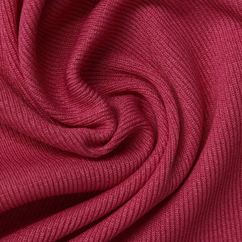 100% Polyester Rib Knit Fabric, 235 gsm — Pink