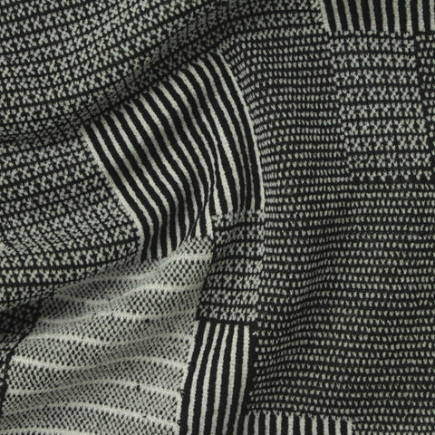 Black Stripes Interlock Knit, Polyester