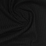 Polyester Viscose Stretch Rib Knit Fabric, 290 gsm, 160 cm — Black — photo 2