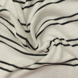 Black Horizontal-Stripe Chunky Knit, Viscose — photo 2