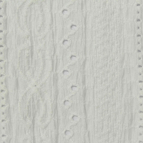 White Fine-Eyelet Crepe, Polyester