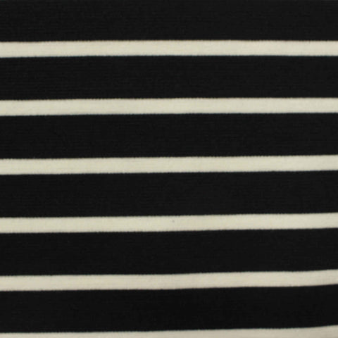 Black Stripes Ponte Knit, Poly-Viscose