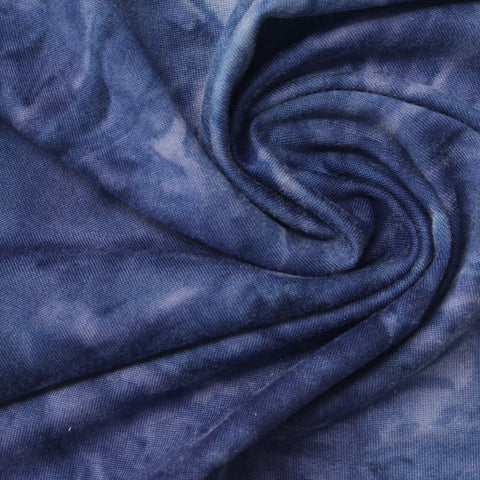 Blue Abstract Milk Silk Knit, Polyester, 230 gsm