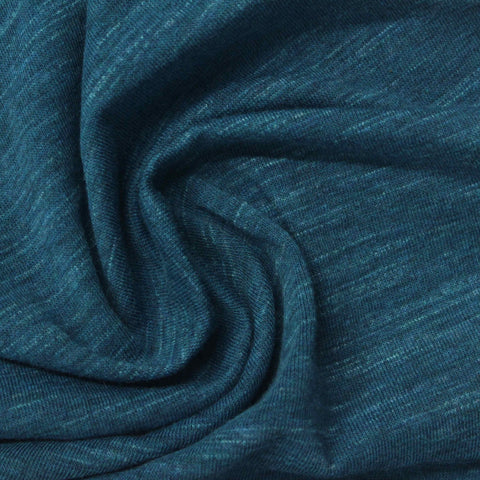 Dark Teal Marl Jersey Knit, Cotton-Tencel Lyocell