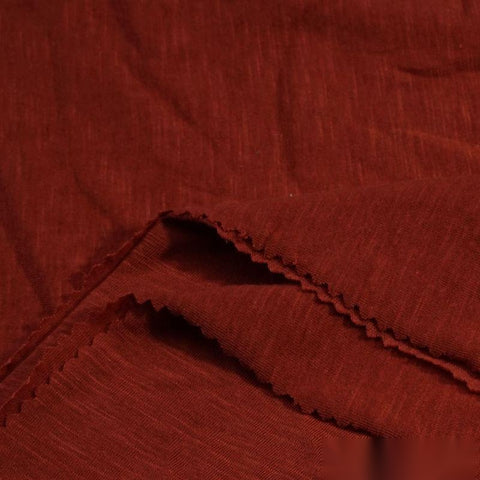 Red Marl Jersey Knit, Cotton-Poly, 130 gsm