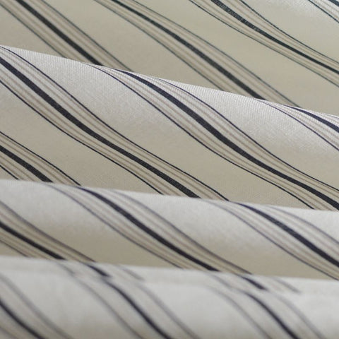 Dark Blue Vertical-Stripe Poplin, Cotton