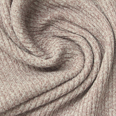 Cream Fine-Marl Rib Knit, Polyester