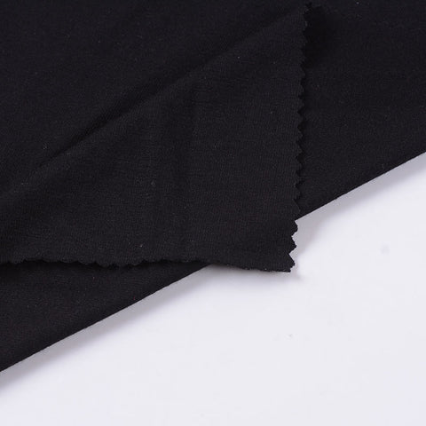 Viscose Stretch Jersey Knit Fabric, 220 gsm, 150 cm — Black