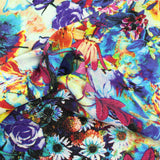 Purple Floral Bengaline, Viscose-Nylon — photo 2