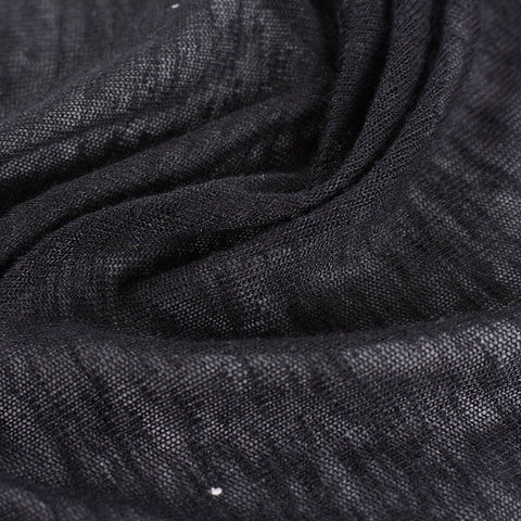 Black Heathered-Marl Chunky Knit, Viscose-Poly, 161 gsm
