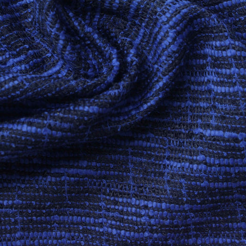 Blue Horizontal-Line Chunky Knit, Poly-Cotton