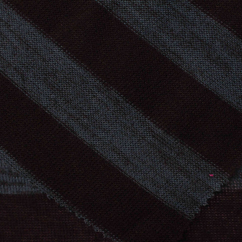 Dark Blue Horizontal-Stripe Rib Knit, Poly-Viscose, 150 gsm