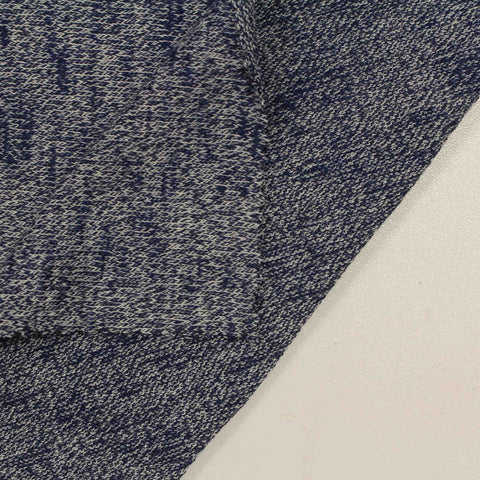 Navy Marl Jersey Knit, Poly-Viscose, 190 gsm
