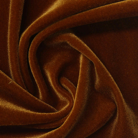 Polyester Stretch Velvet Fabric, 250 gsm, 150 cm — Brown