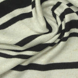 Black Horizontal-Stripe Rib Knit, Poly-Viscose — photo 2