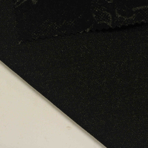 Black Tone-on-Tone Floral Jacquard, Poly-Viscose, 325 gsm