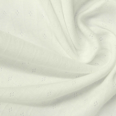 Cream Diamond Pointelle Knit, Cotton, 176 gsm