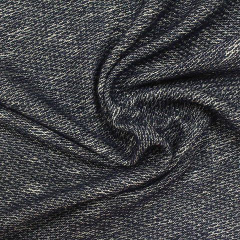Navy Marl French Terry, Poly-Viscose, 216 gsm