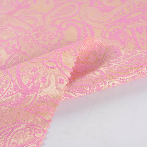 Pink Paisley Jacquard, Poly-Cotton