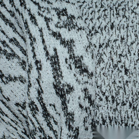 Black Abstract Chunky Knit, Polyester, 255 gsm