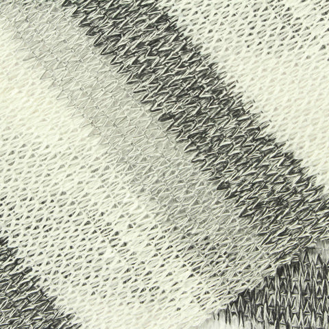 White Horizontal-Stripe Chunky Knit, Viscose-Poly, 176 gsm