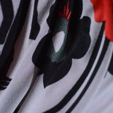 Red Floral Crepe, Polyester — photo 2