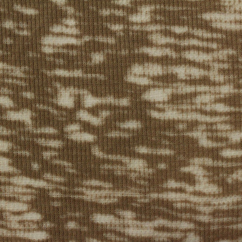 Cotton Polyester Waffle Knit Fabric, 100 gsm, 170 cm — Brown