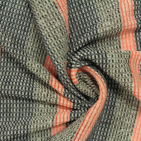Coral Marl Rib Knit, Poly-Viscose