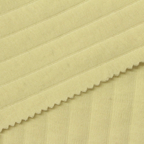 Jacquard Polyester Cotton Rib Knit Fabric, 300 gsm, 155 cm — Yellow