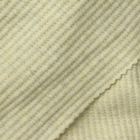 Polyester Cotton Stretch Waffle Knit Fabric, 306 gsm, 165 cm — Yellow