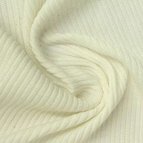 Brushed Polyester Viscose Stretch Knit Fabric, 230 gsm — White