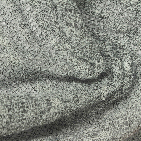 Grey Marl Pointelle Knit, Polyester