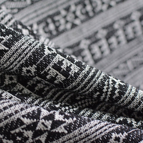 Black Geometric-Star Chunky Knit, Poly-Cotton