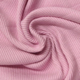 Cotton Stretch Rib Knit Fabric, 265 gsm, 130 cm — Pink — photo 2