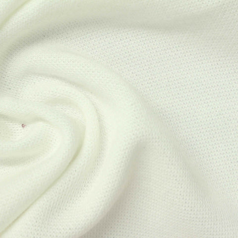 Polyester Viscose Stretch Scuba Knit Fabric, 299 gsm, 157 cm — White