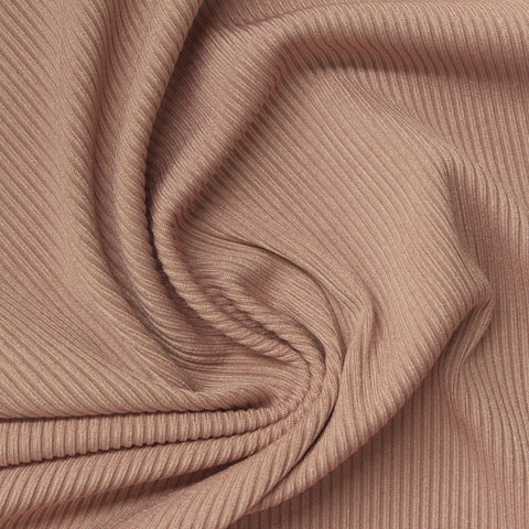 Polyester Stretch Rib Knit Fabric, 280 gsm, 130 cm — Beige